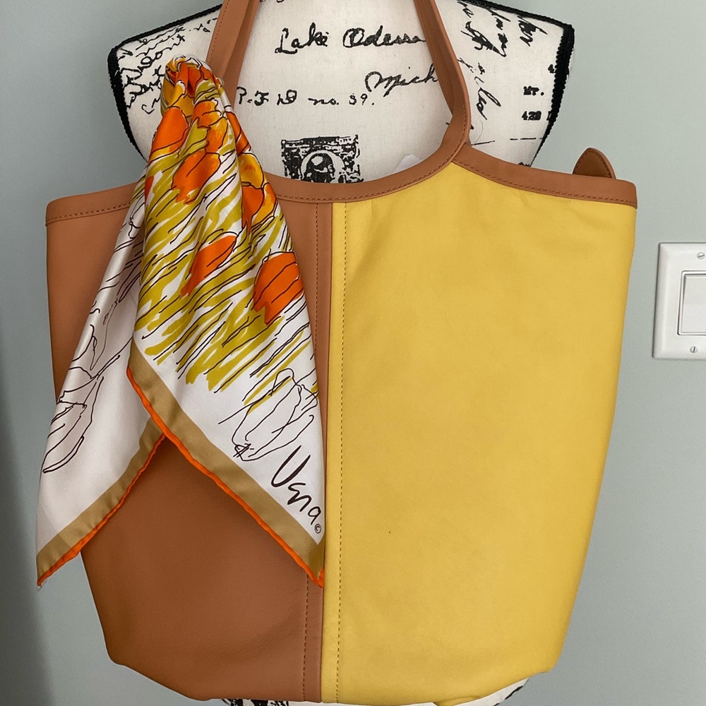 COACH BEA Leather Soft Touch ColorBlock Tote